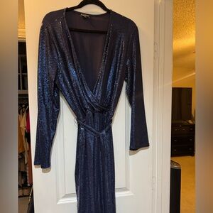 Bebe Navy Blue Sheer Top